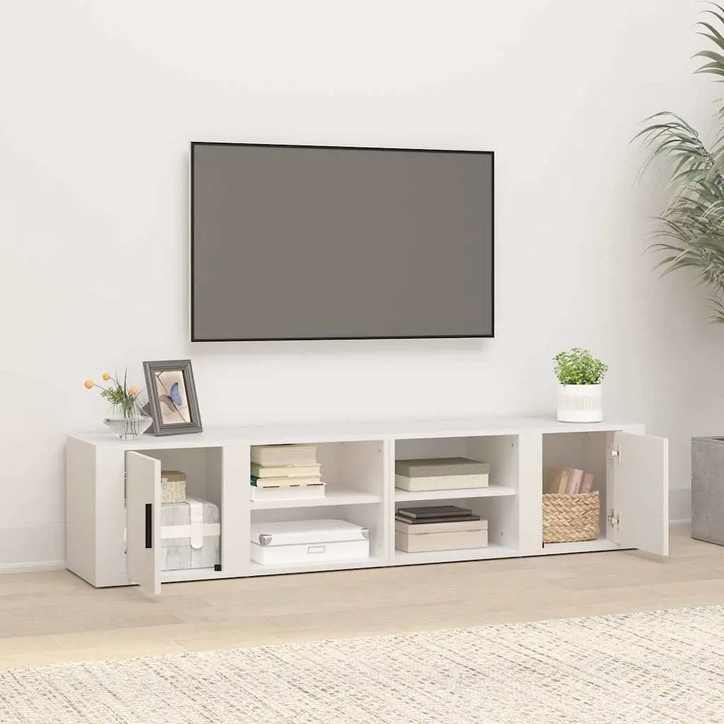 TV Cabinets Media Storage Unit 80x31.5x36 cm White 2 Piece