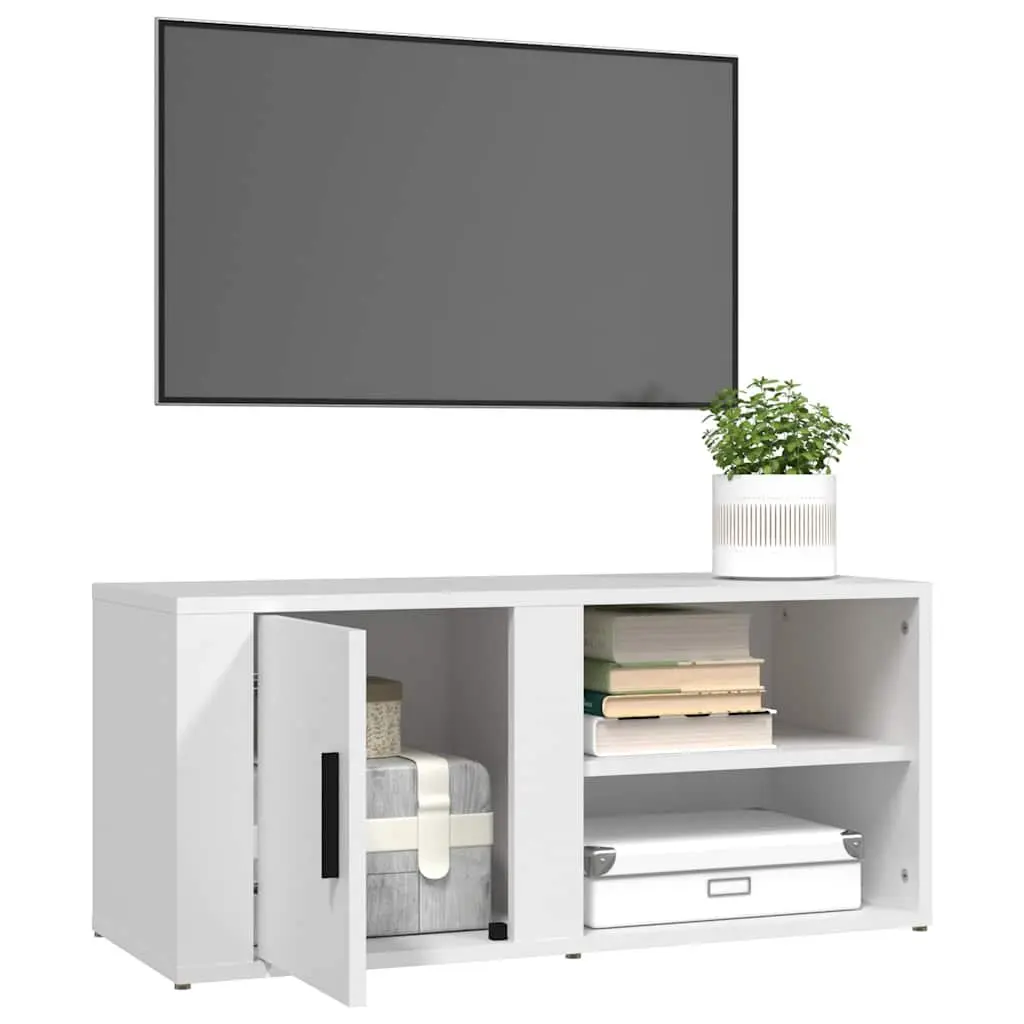 TV Cabinets Media Storage Unit 80x31.5x36 cm White 2 Piece