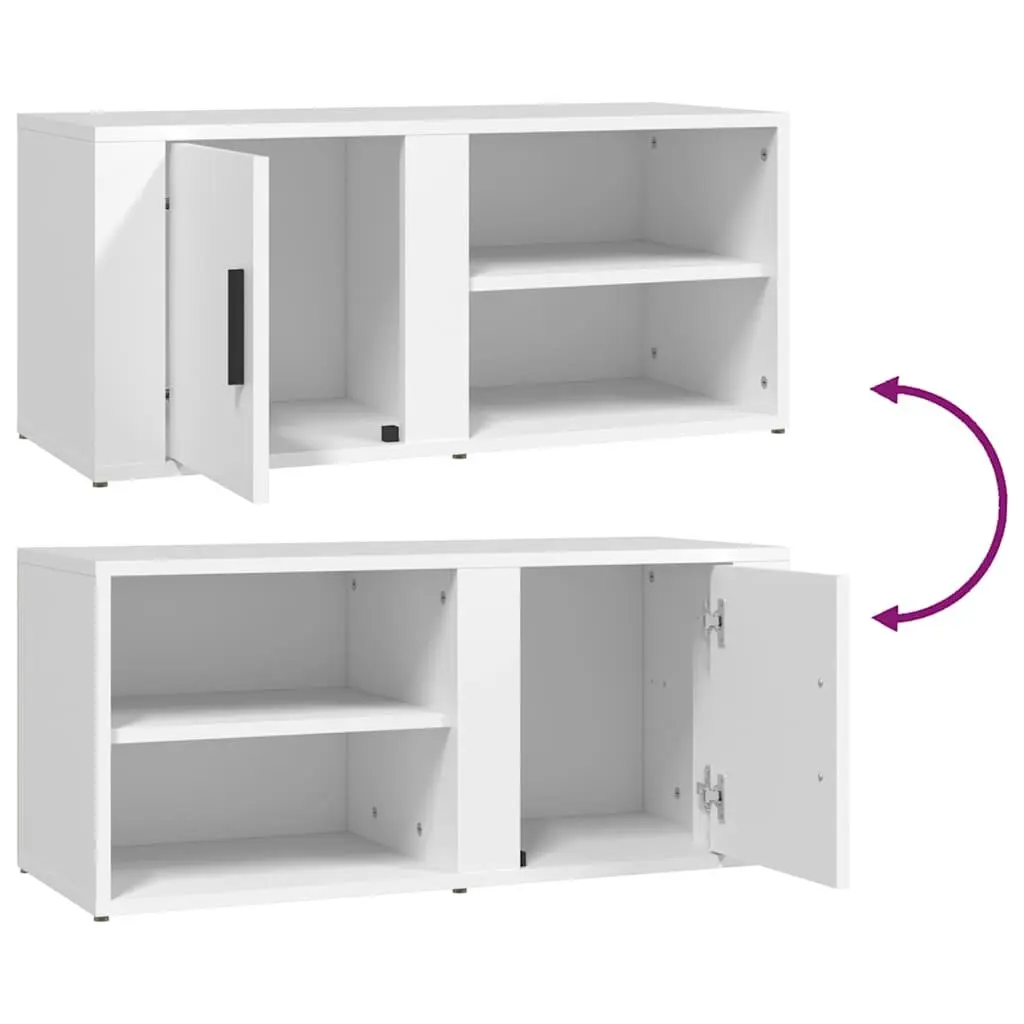 TV Cabinets Media Storage Unit 80x31.5x36 cm White 2 Piece