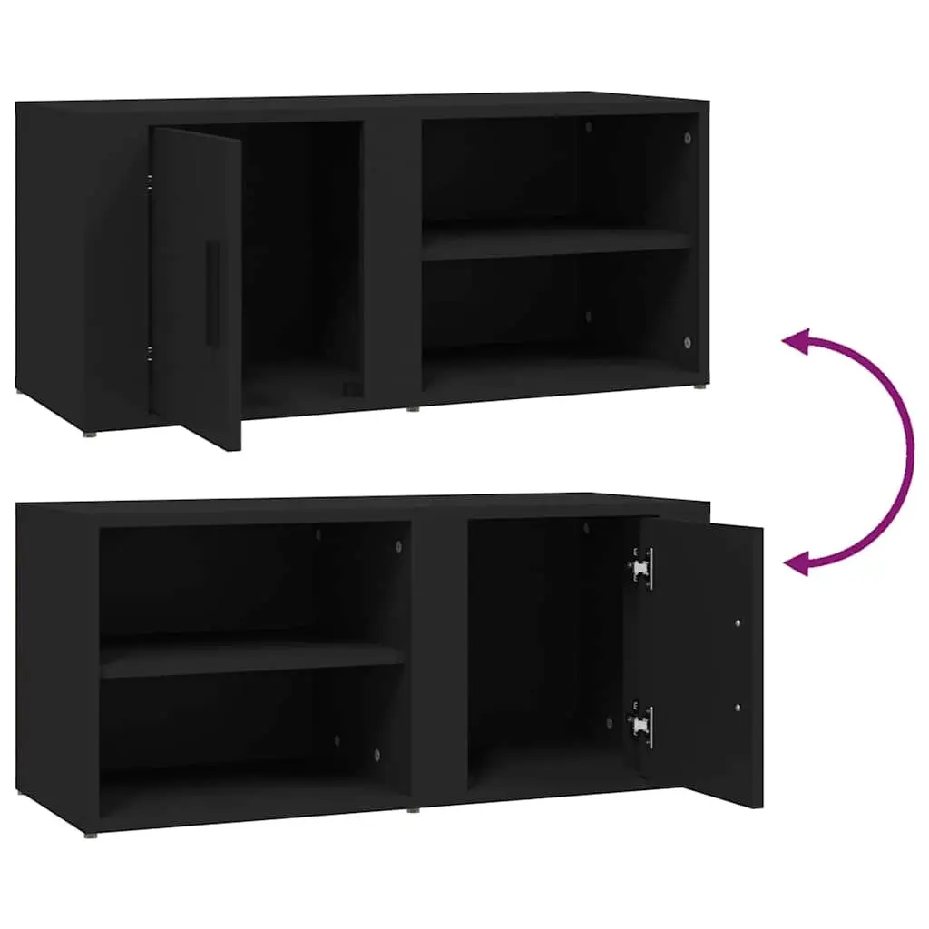 TV Cabinets 2 pcs Media Storage Unit 80x31.5x36 cm Black