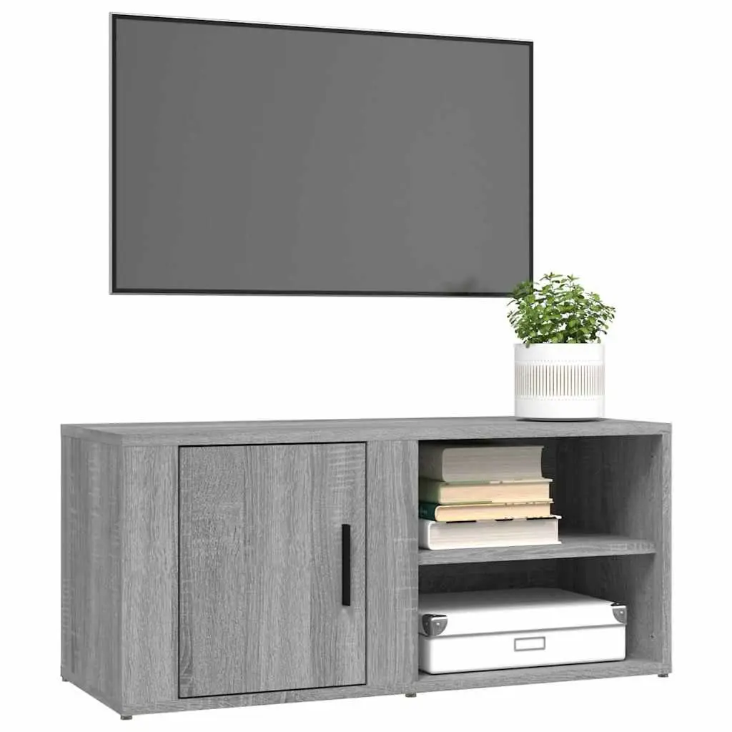 TV Cabinets Media Storage Unit 2 pcs Grey 80 x 31.5 x 36 cm