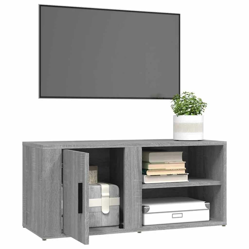 TV Cabinets Media Storage Unit 2 pcs Grey 80 x 31.5 x 36 cm