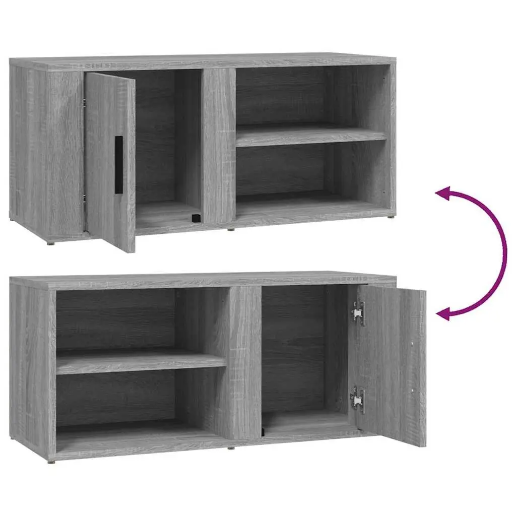 TV Cabinets Media Storage Unit 2 pcs Grey 80 x 31.5 x 36 cm