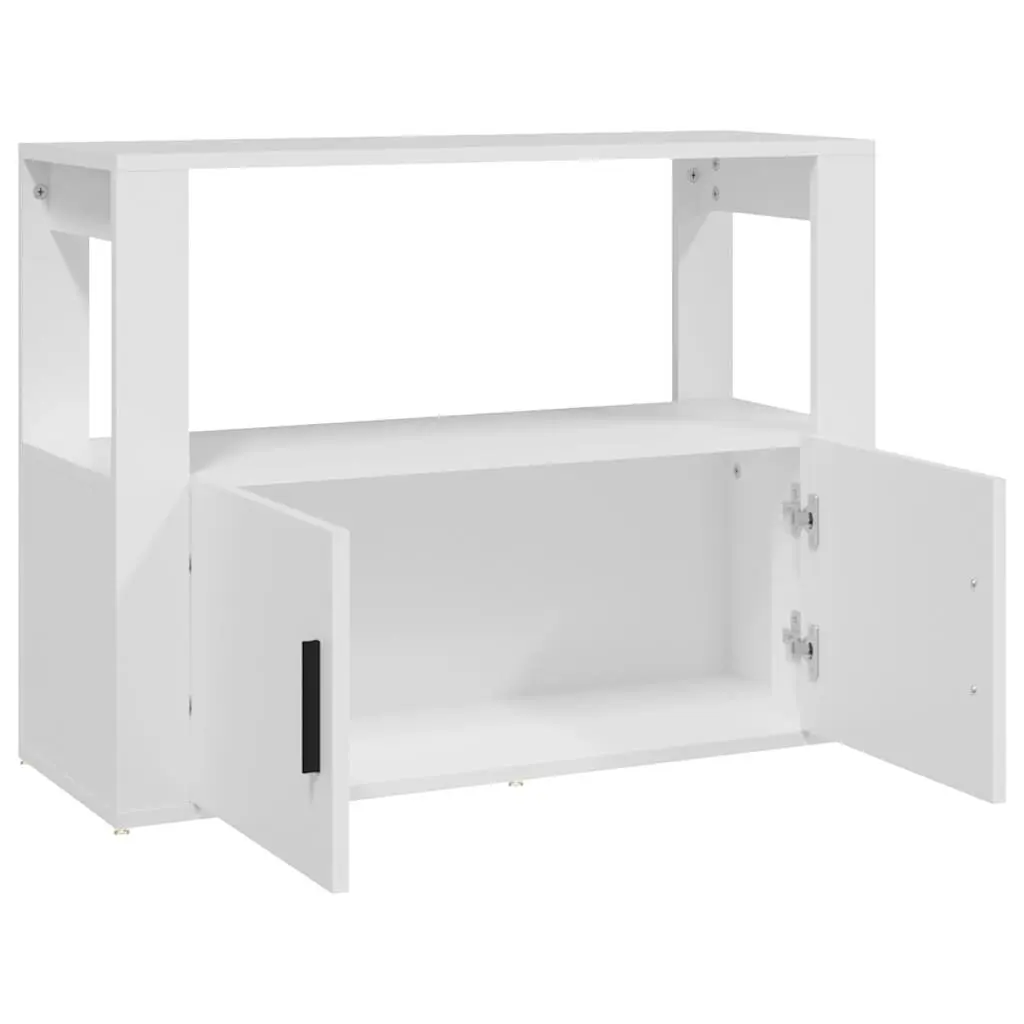 Sideboard Storage Cabinet 80x30x60 cm White for Living Room with Shelf and Doors
