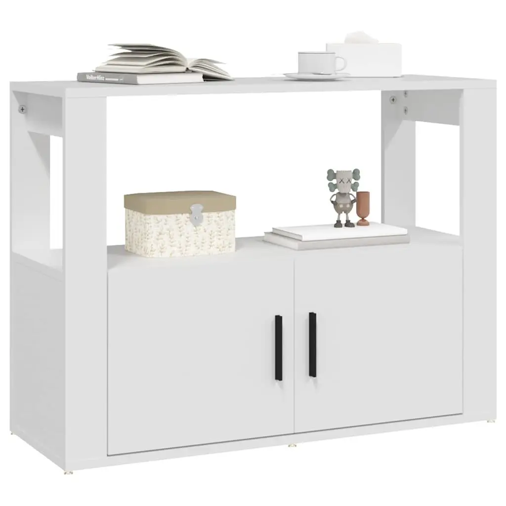Sideboard Storage Cabinet 80x30x60 cm White for Living Room with Shelf and Doors