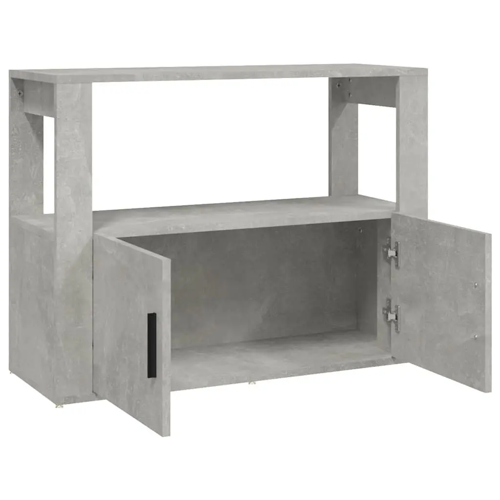 Sideboard Storage Cabinet Grey Engineered Wood Buffet Living Room Organiser