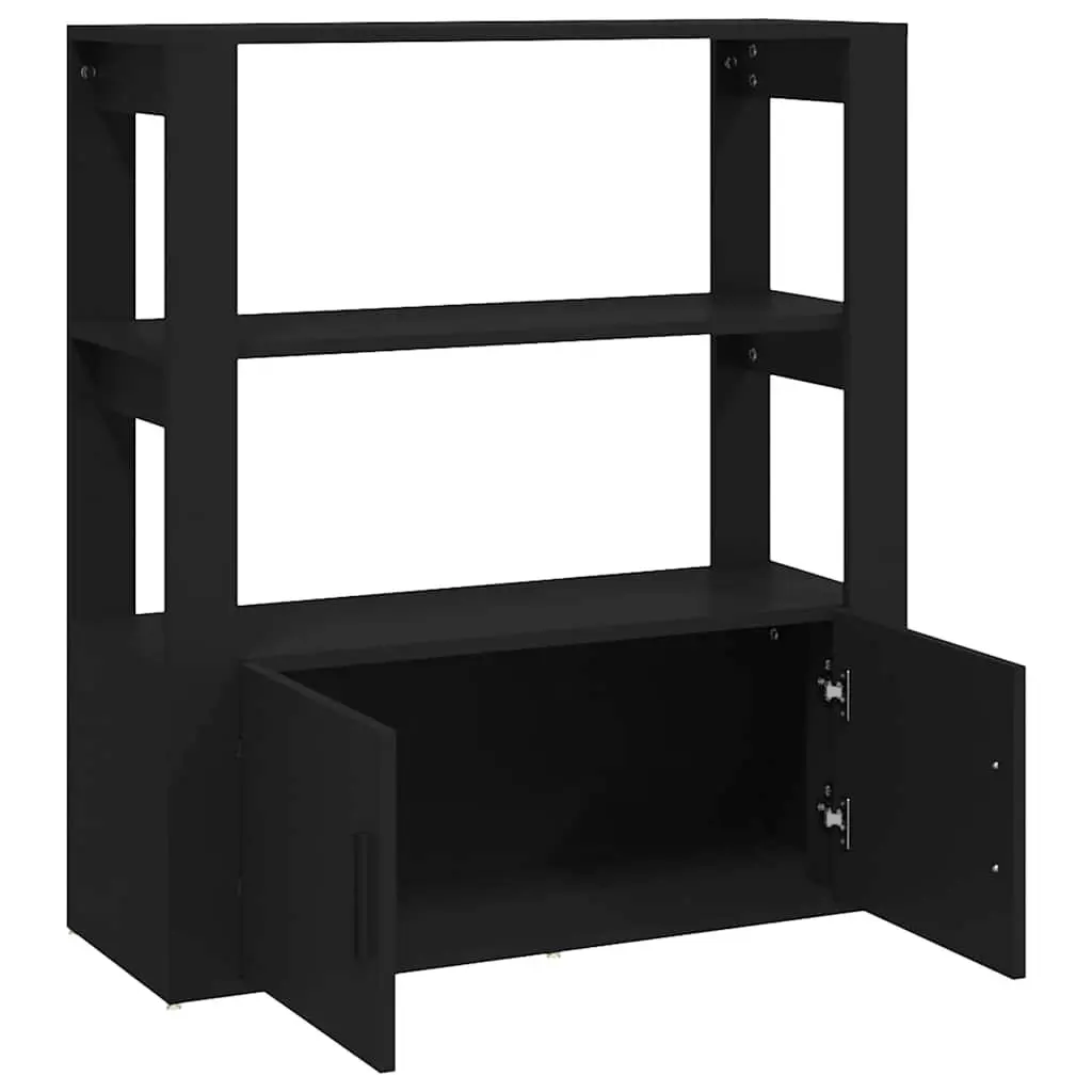 Black Sideboard with Ample Storage Solutions