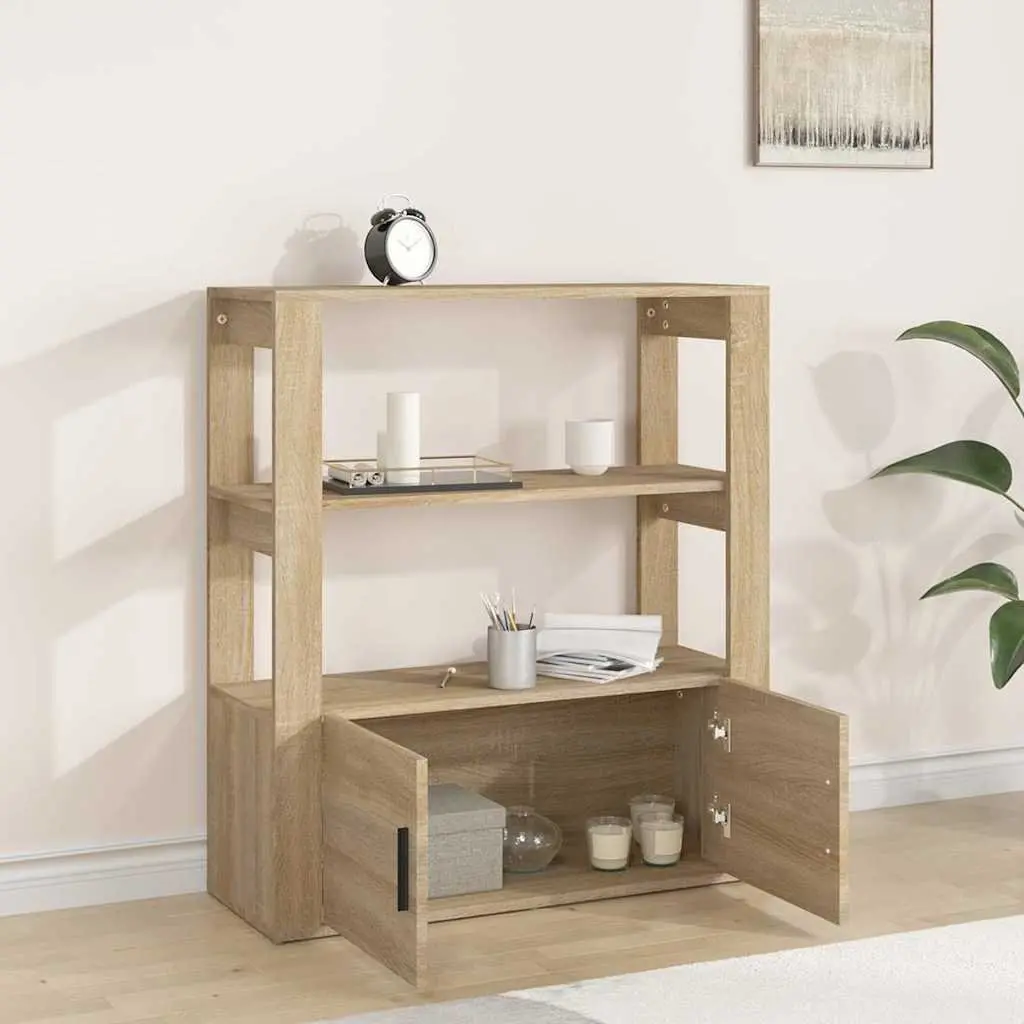Sideboard Engineered Wood Storage Cabinet Shelves Doors Brown Living Room