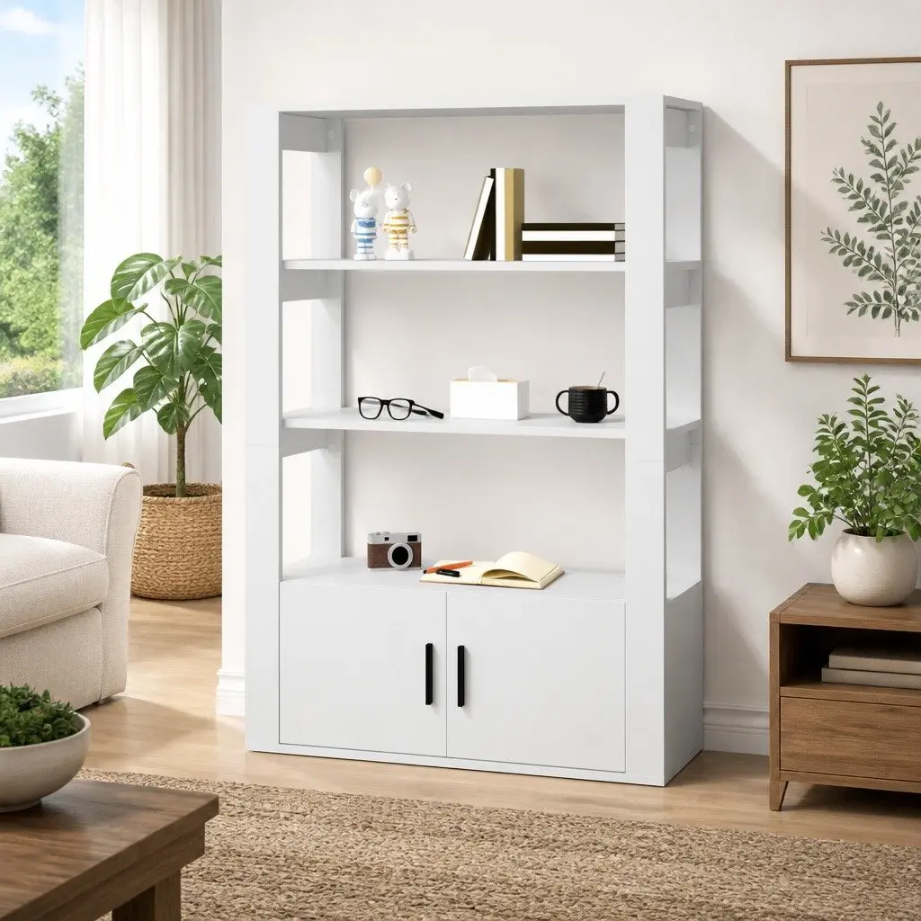 White Sideboard Cabinet with Ample Storage