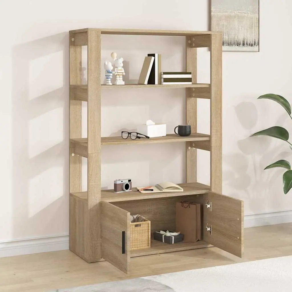 Sideboard Brown Storage Cabinet with Shelves and Doors Living Room Furniture