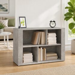 Sideboard Grey Storage Cabinet Engineered Wood Living Room Furniture Organizer