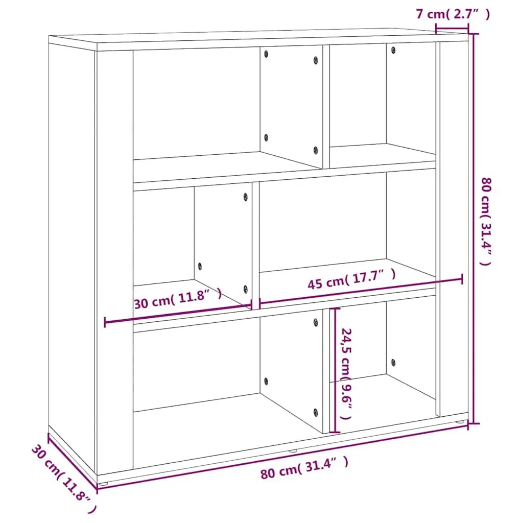 Sideboard Storage Cabinet 80x30x80 cm Grey Engineered Wood Living Room Furniture