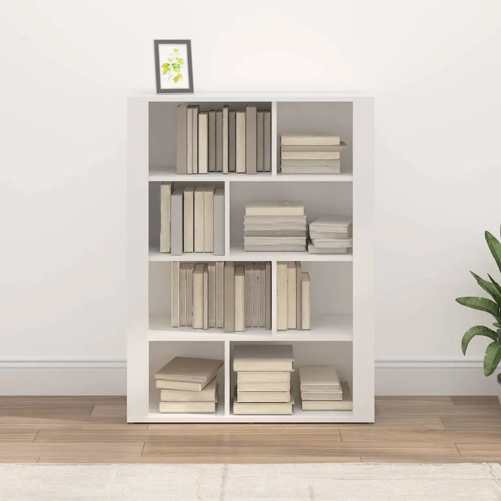 Sideboard Storage Cabinet White Engineered Wood Living Room Buffet 80 x 30 x 106 cm