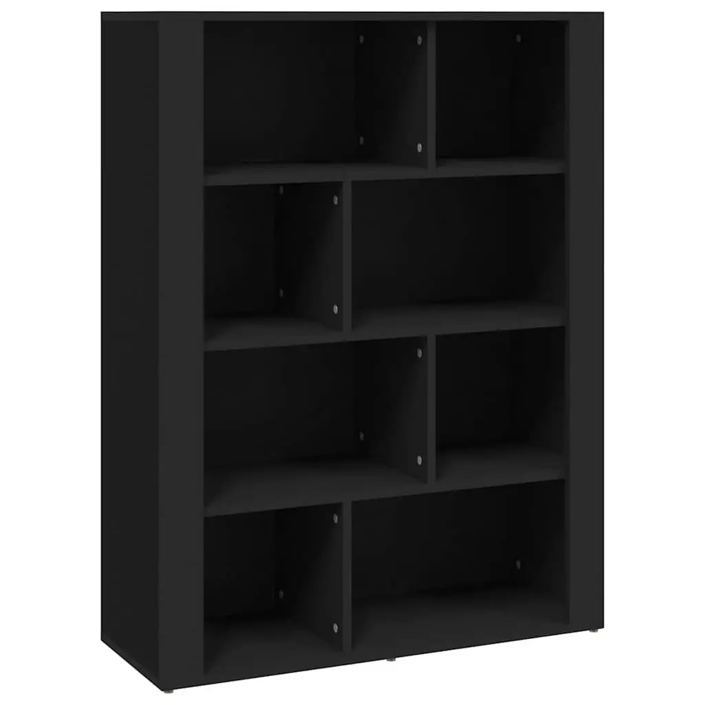 Sideboard Black Storage Cabinet Living Room Furniture Engineered Wood 80W x 30D x 106H cm
