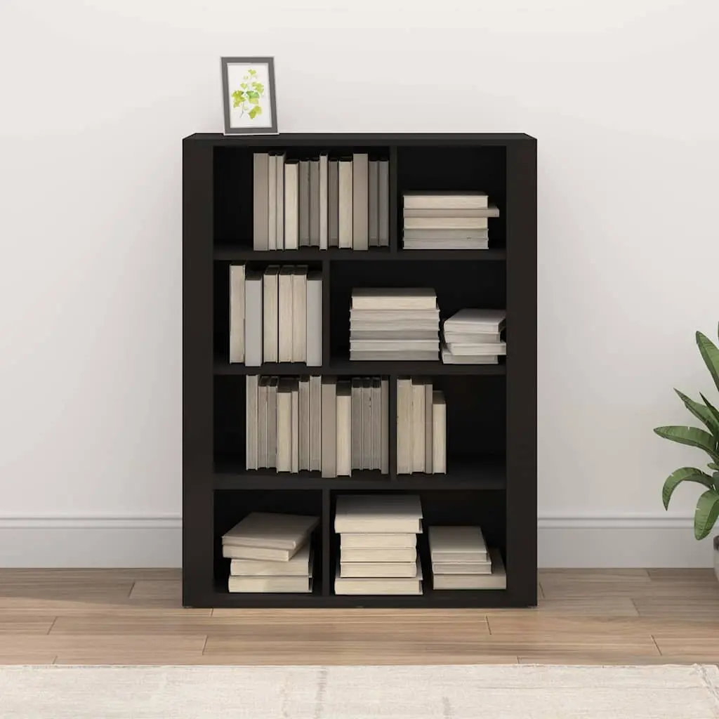 Sideboard Black Storage Cabinet Living Room Furniture Engineered Wood 80W x 30D x 106H cm