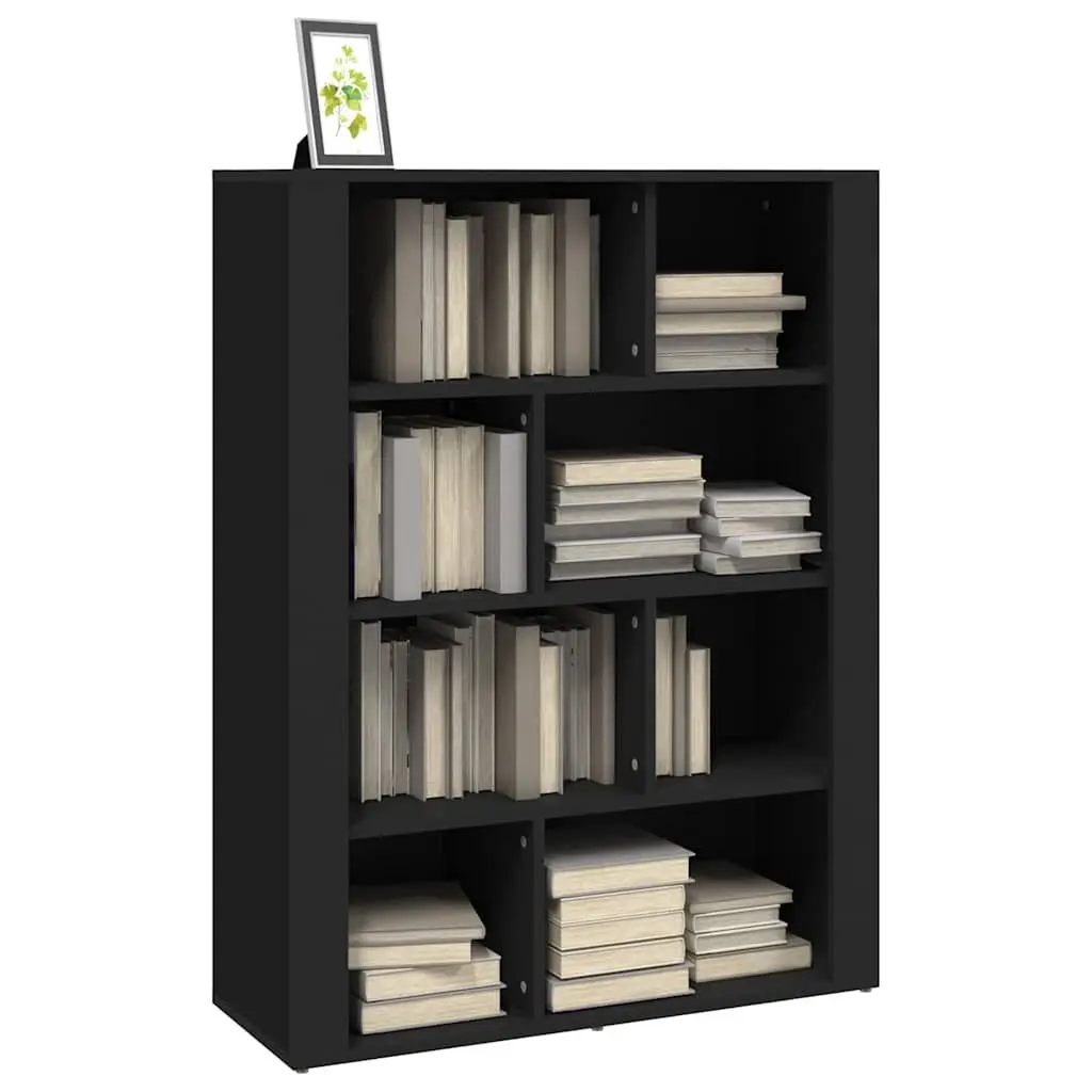 Sideboard Black Storage Cabinet Living Room Furniture Engineered Wood 80W x 30D x 106H cm