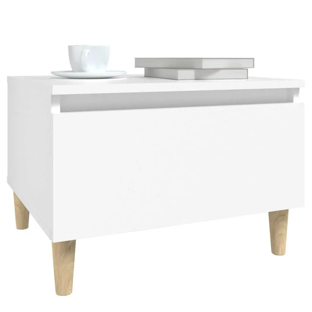 End Table Storage Scandinavian Style White 50W x 46D x 35H cm