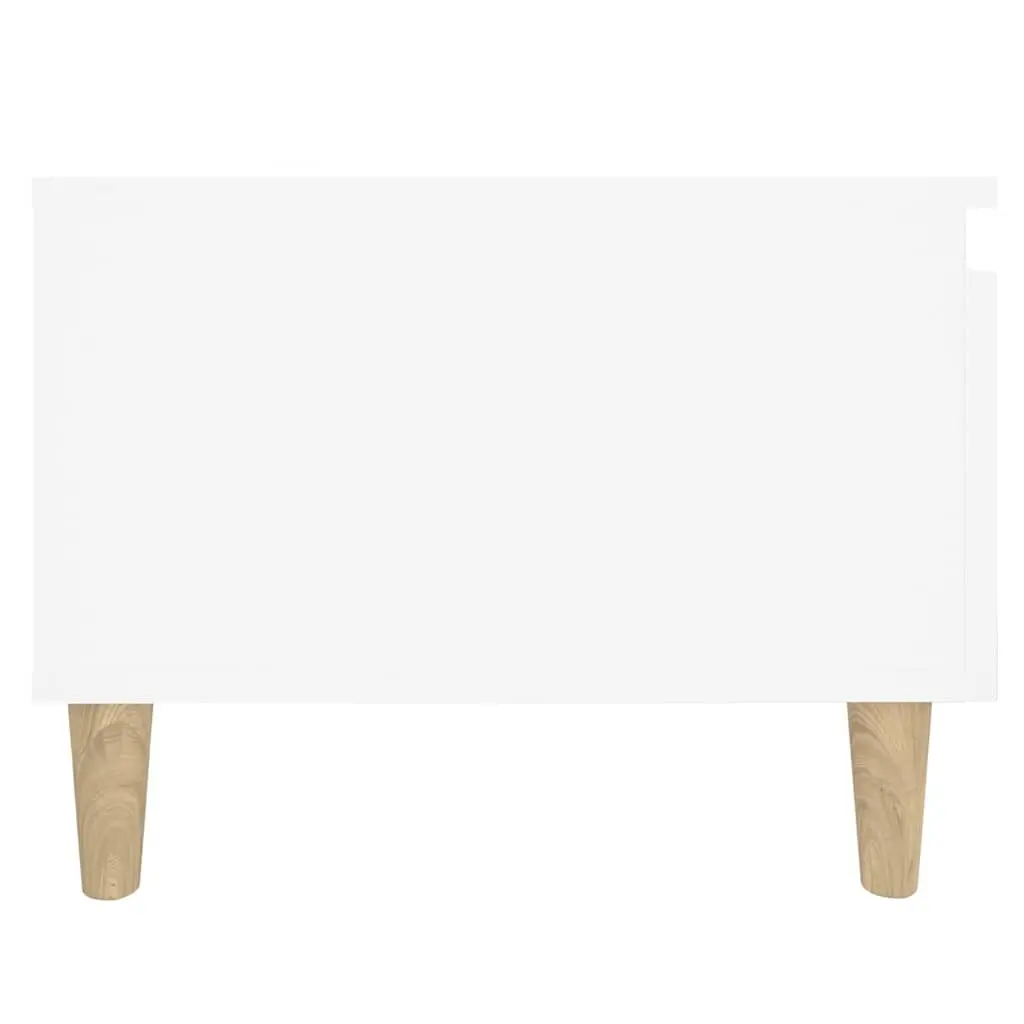 End Table 2 pcs White Engineered Wood Side Tables with Drawer Storage Accent