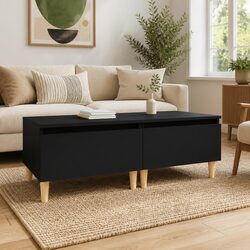 End Tables 2 pcs Black 50x46x35 cm Engineered Wood Side Table Accent Furniture