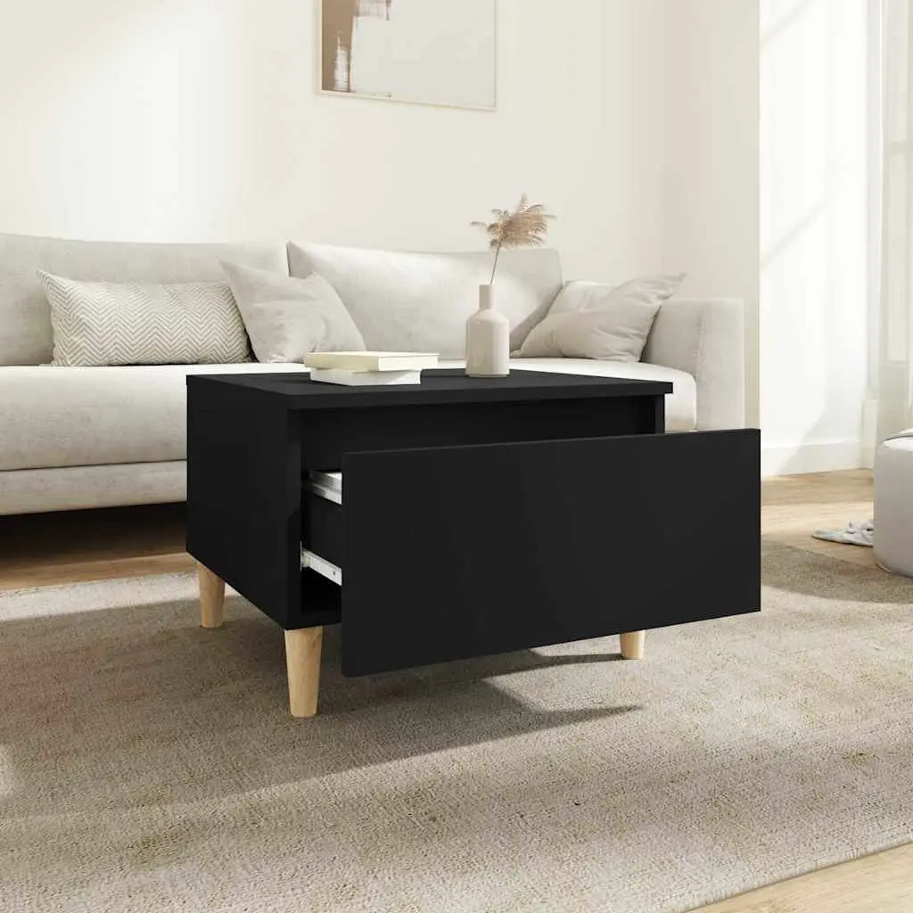 End Tables Black 50x46x35 cm Engineered Wood Side Table Accent Furniture 2 Piece