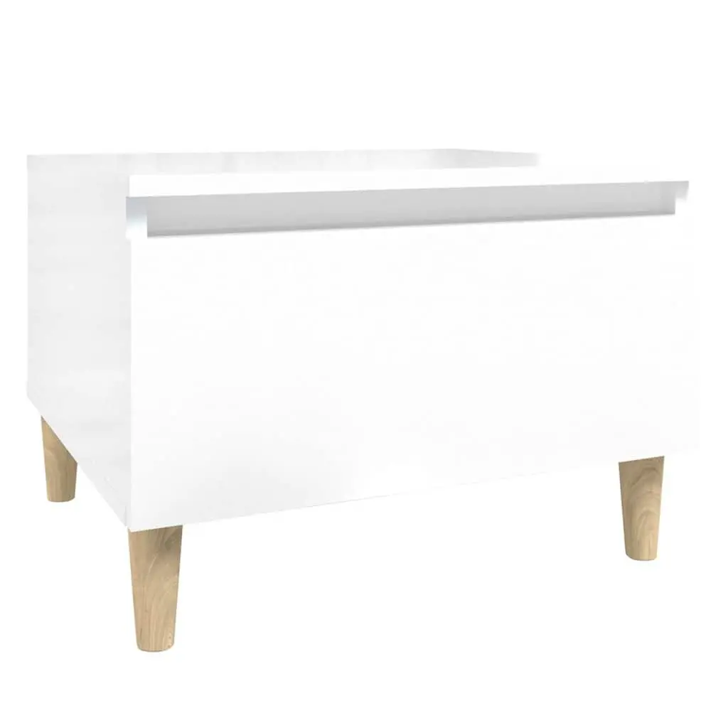 End Table Storage High Gloss White Modern 50 x 46 x 35 cm