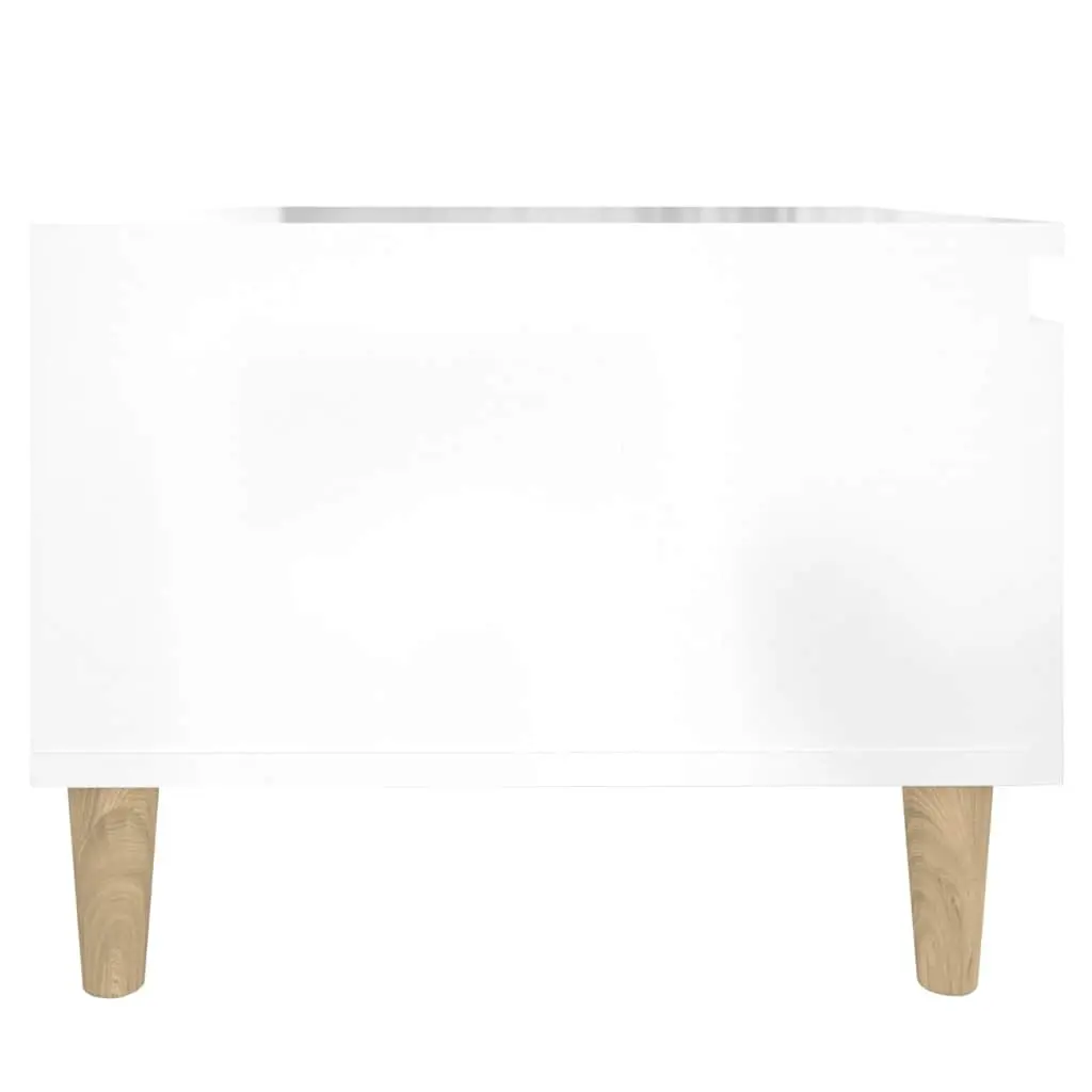 End Table Storage High Gloss White Modern 50 x 46 x 35 cm