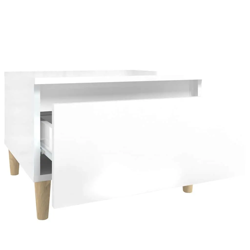 End Tables Side Tables 2 pcs White High Gloss Scandinavian Living Room Accent