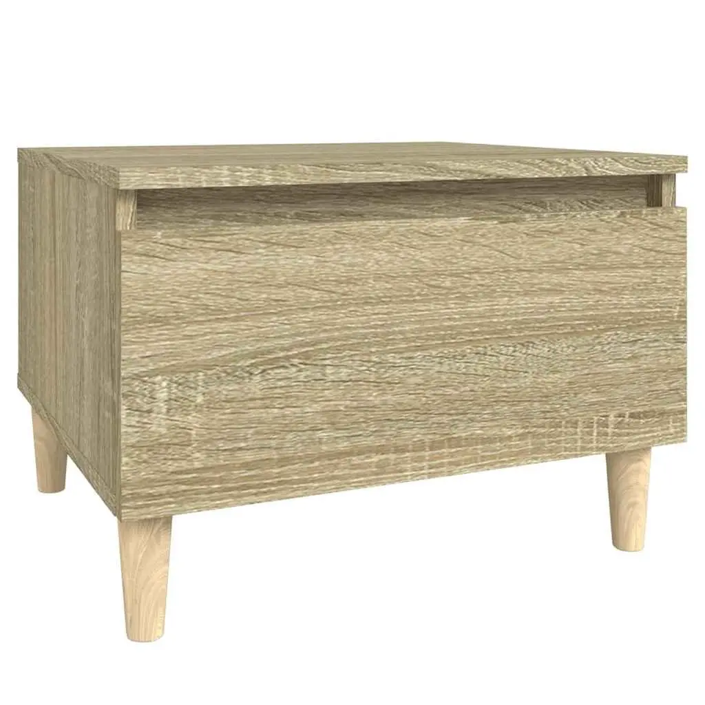 Side Table Storage Brown Engineered Wood Living Room Furniture 50W x 46H x 35D cm