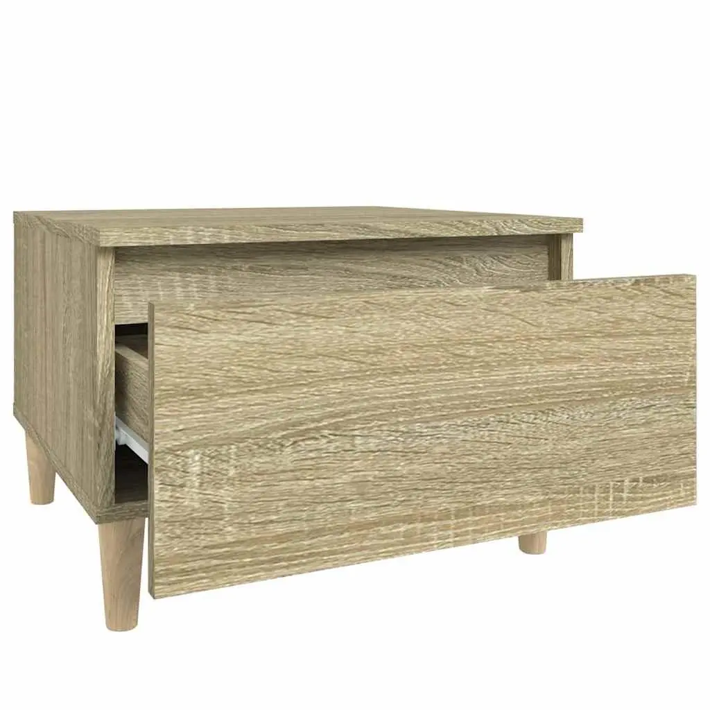 Side Table Storage Brown Engineered Wood Living Room Furniture 50W x 46H x 35D cm