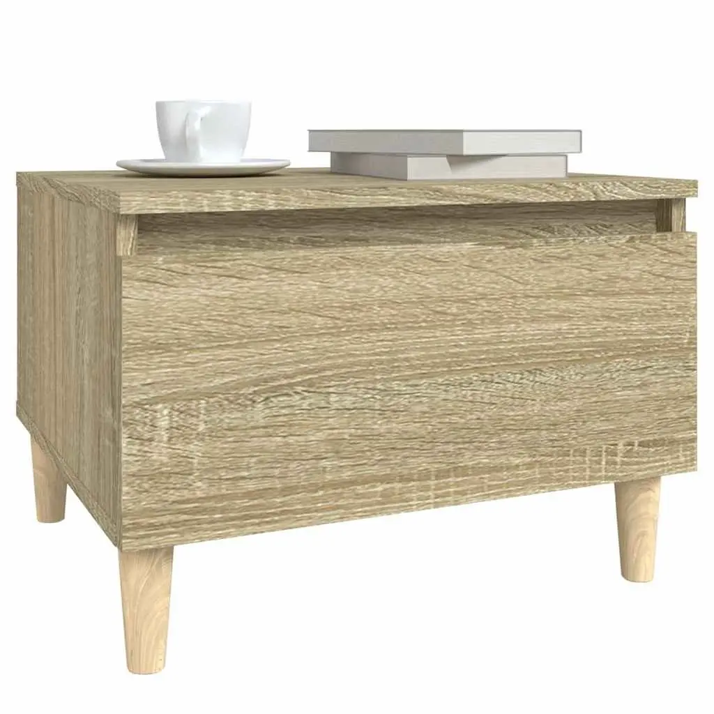 Side Table Storage Brown Engineered Wood Living Room Furniture 50W x 46H x 35D cm