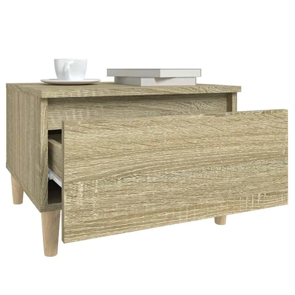 End Table Side Tables 2 pcs Brown Engineered Wood Storage Drawer Living Room