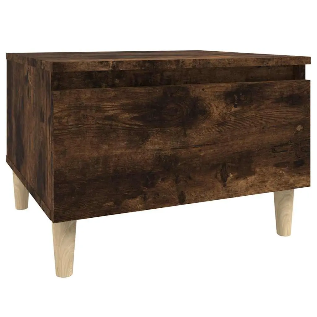Side Table Storage Drawer 50 x 46 x 35 cm Brown Scandinavian Furniture