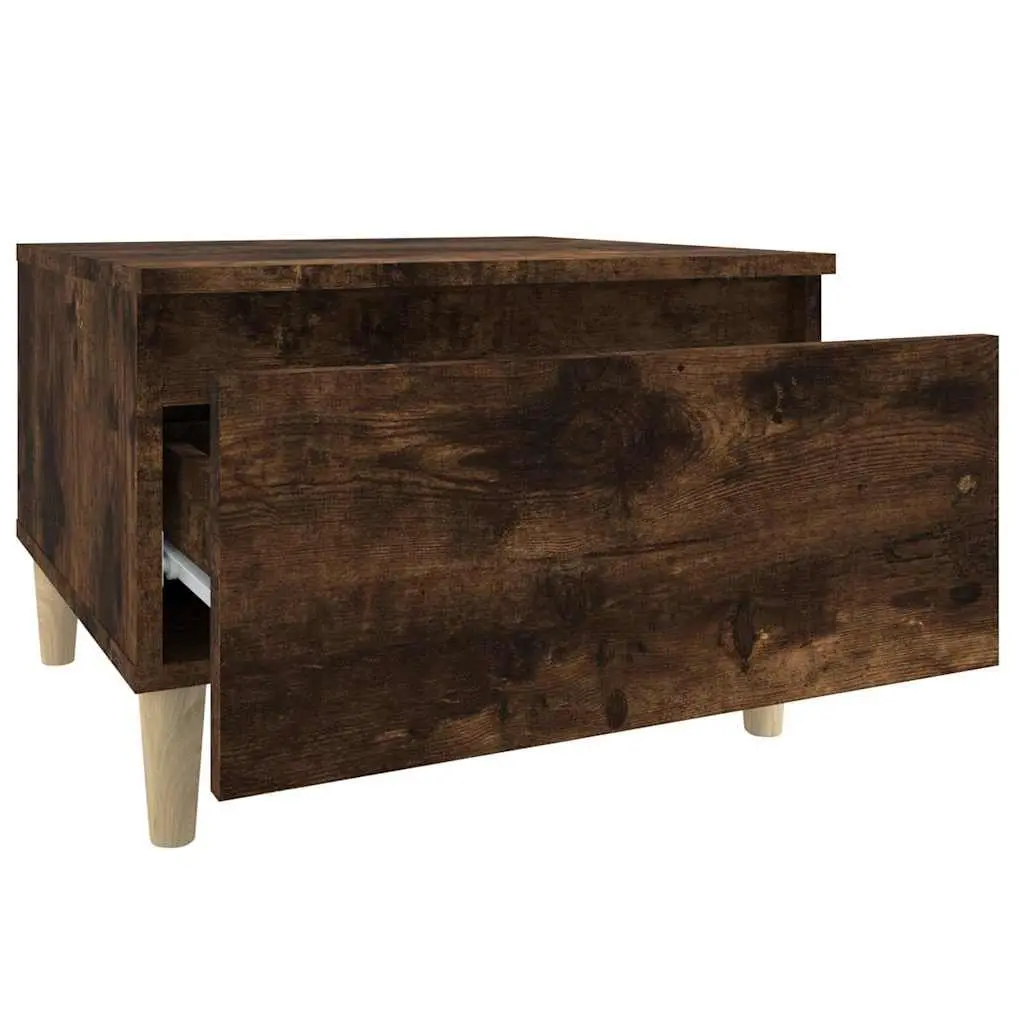Side Table Storage Drawer 50 x 46 x 35 cm Brown Scandinavian Furniture