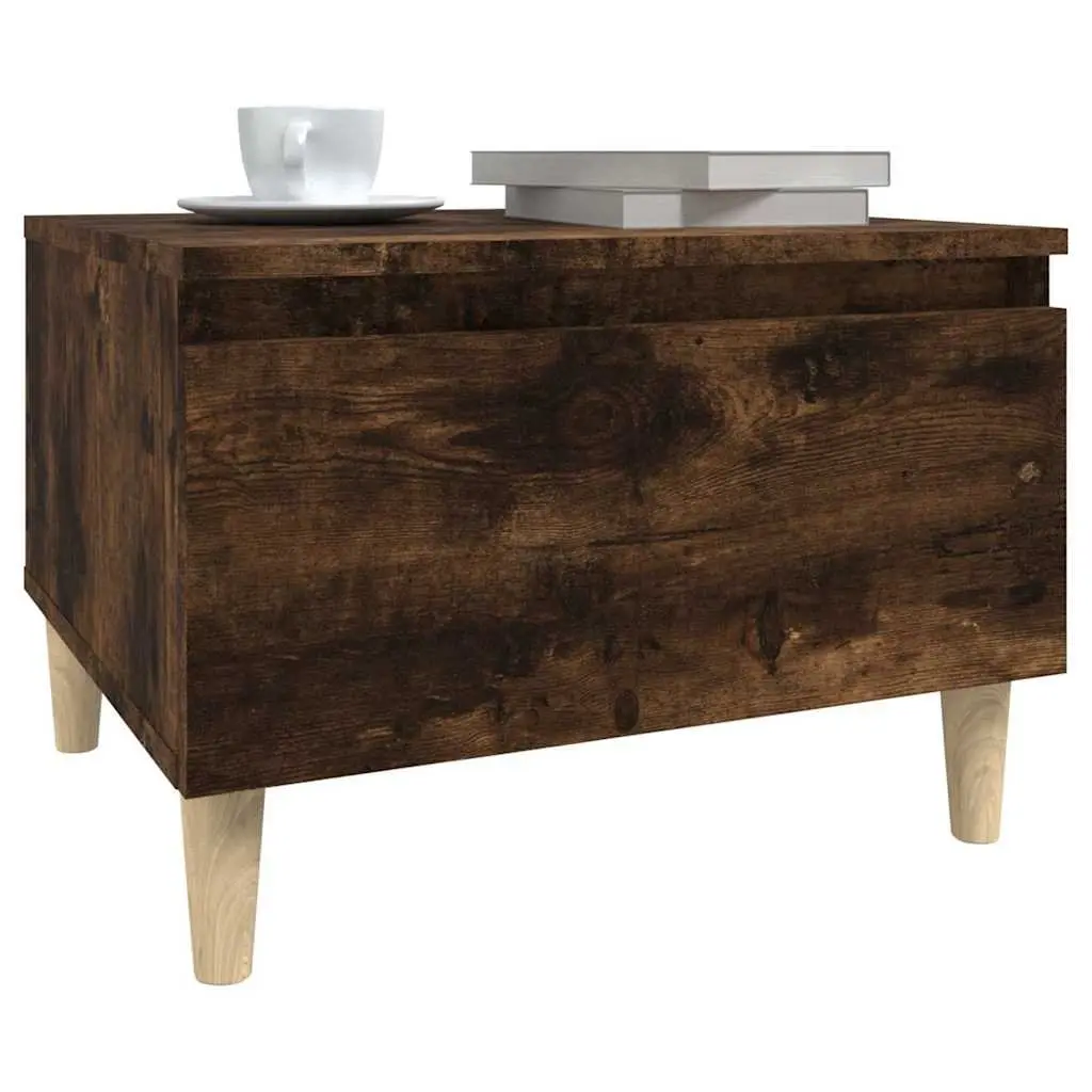 Side Table Storage Drawer 50 x 46 x 35 cm Brown Scandinavian Furniture