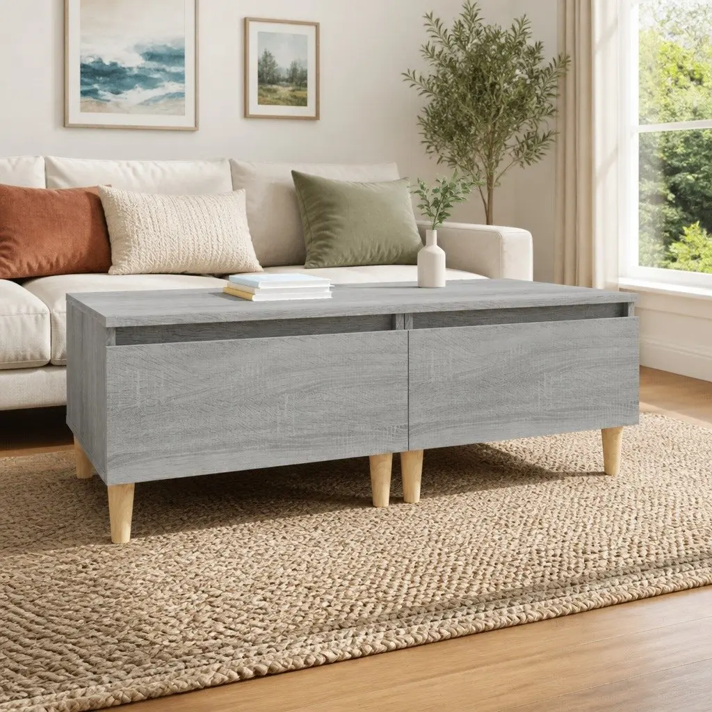 Side Tables Storage Accent Furniture 2 pcs Grey Scandinavian Living Room