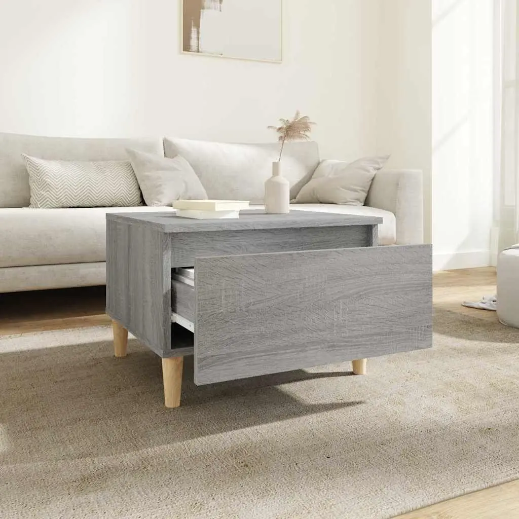 Side Tables Storage Accent Furniture 2 pcs Grey Scandinavian Living Room