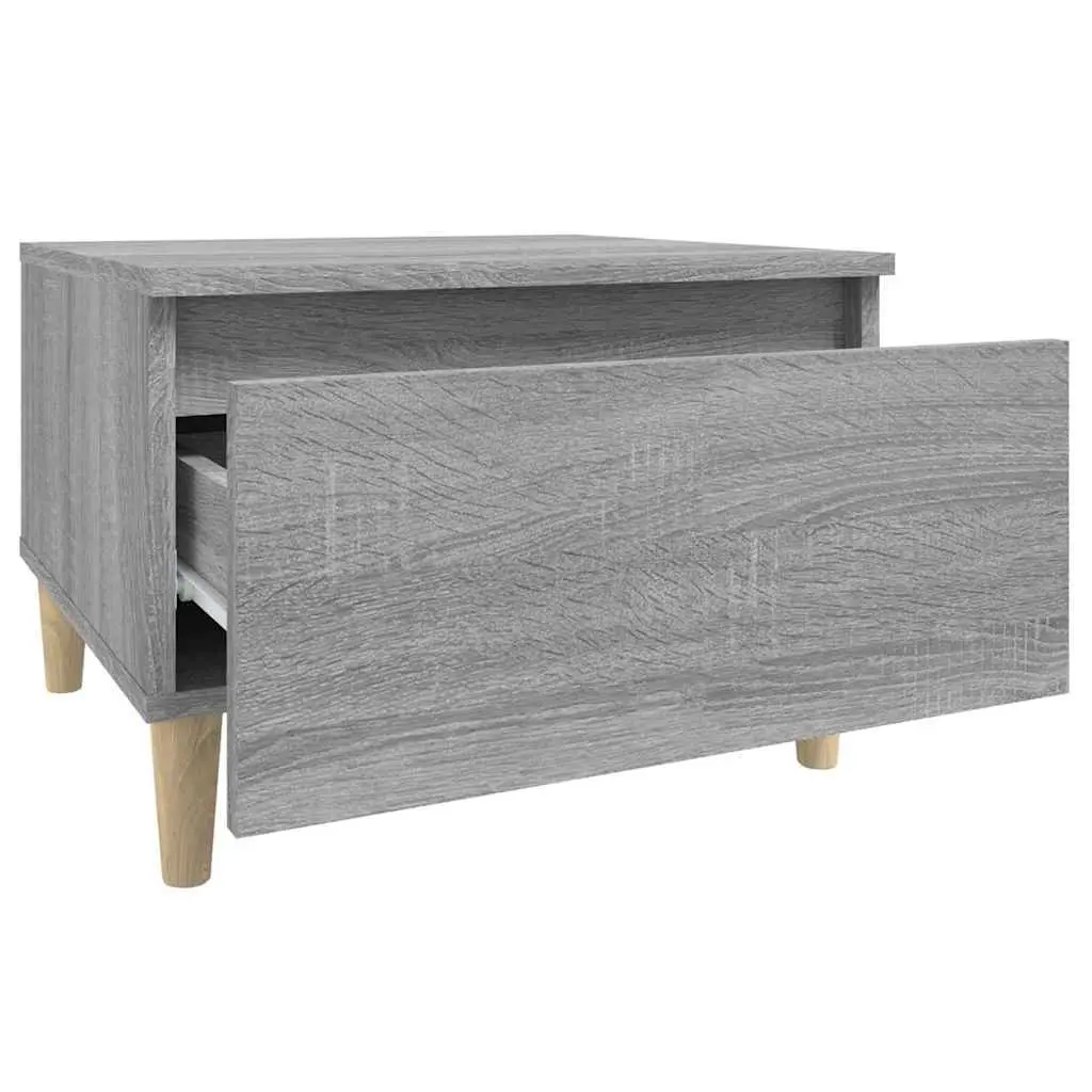 Side Tables Storage Accent Furniture 2 pcs Grey Scandinavian Living Room