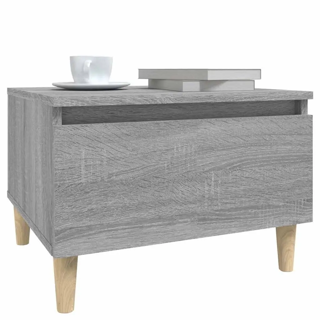 Side Tables Storage Accent Furniture 2 pcs Grey Scandinavian Living Room