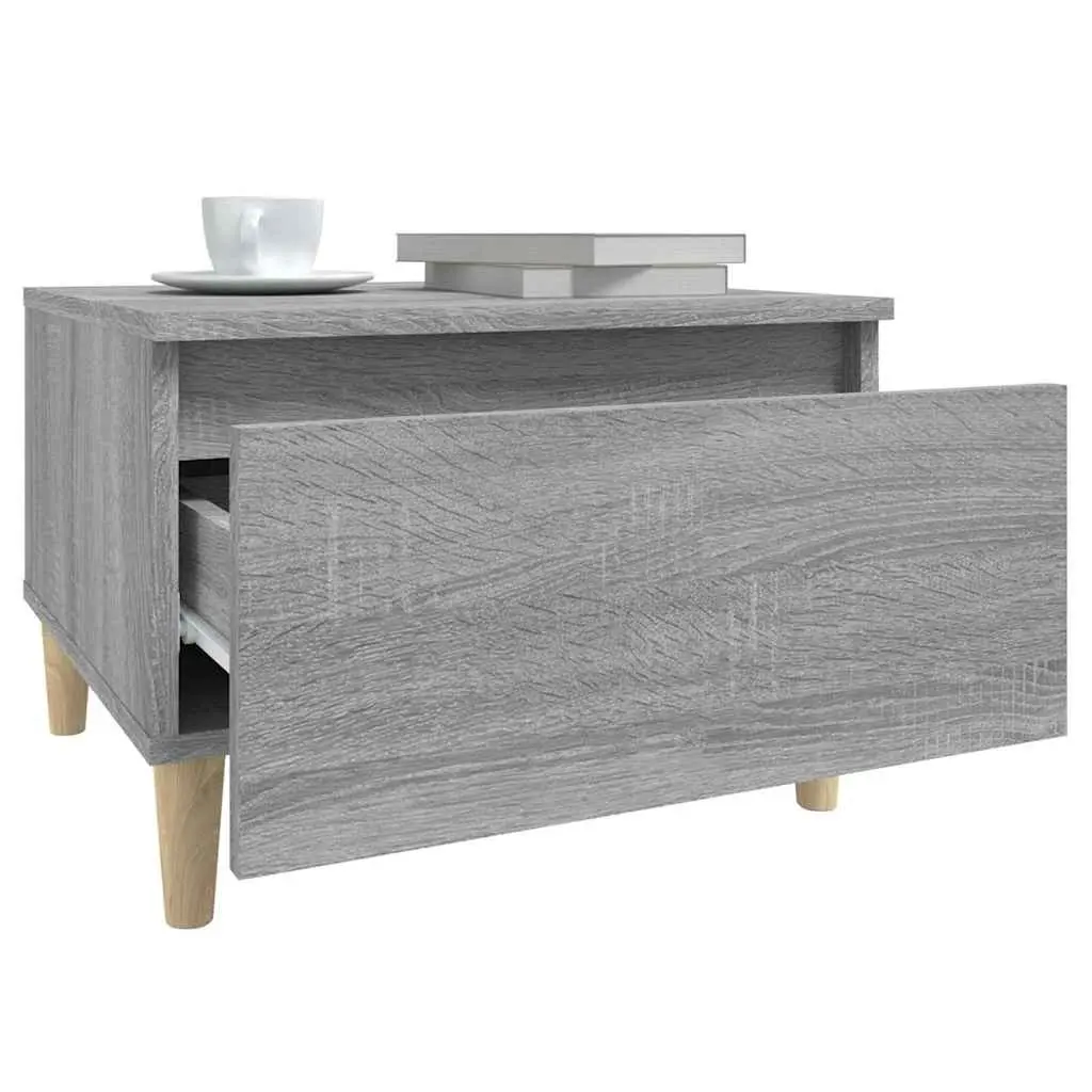 Side Tables Storage Accent Furniture 2 pcs Grey Scandinavian Living Room