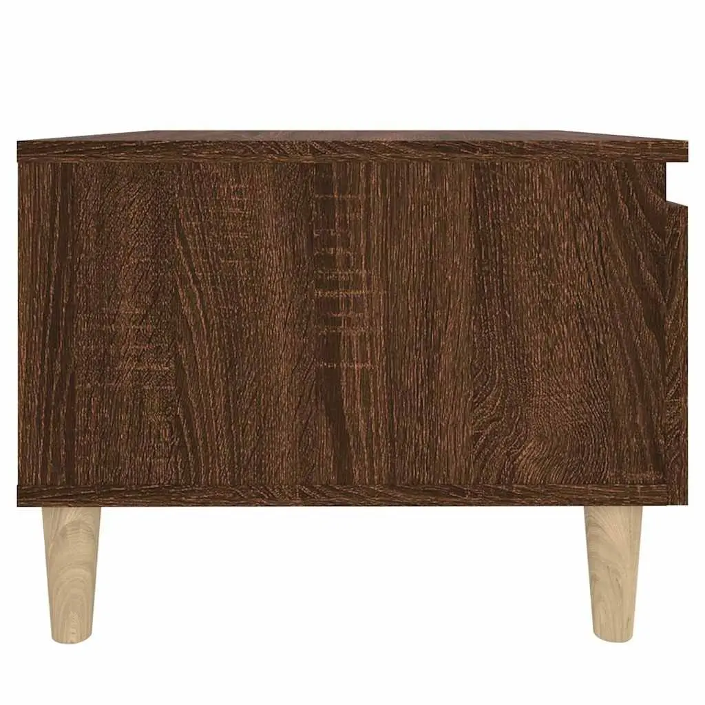 End Tables Set of 2 Brown Oak Scandinavian Side Table with Drawer Storage