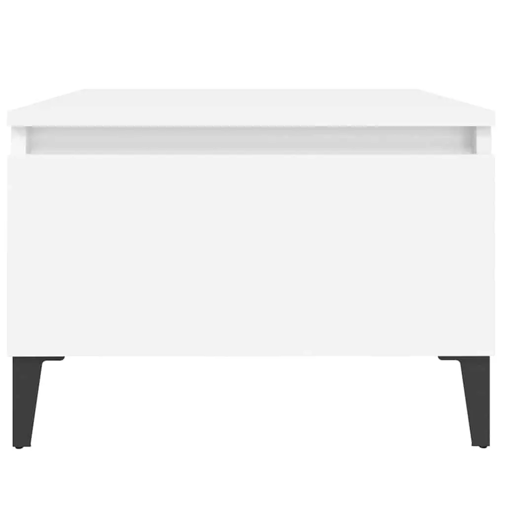 End Table Storage Living Room Accent 50 x 46 x 35 cm White