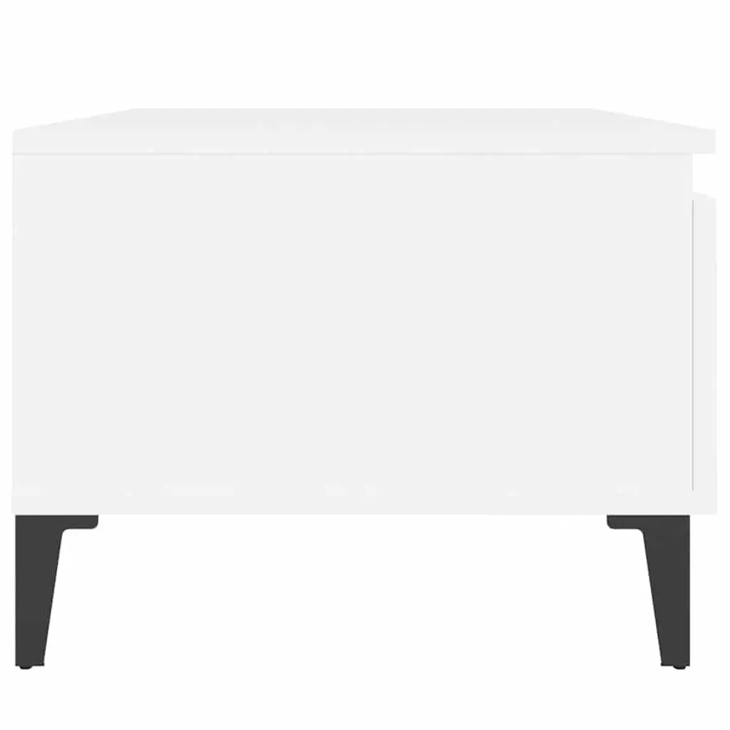End Table Storage Living Room Accent 50 x 46 x 35 cm White