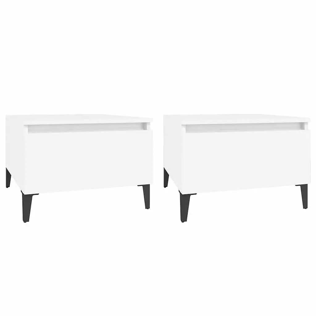 End Table with Drawer Storage 50x46x35 cm White