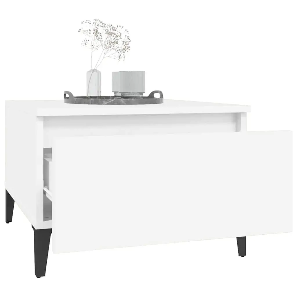 End Table with Drawer Storage 50x46x35 cm White