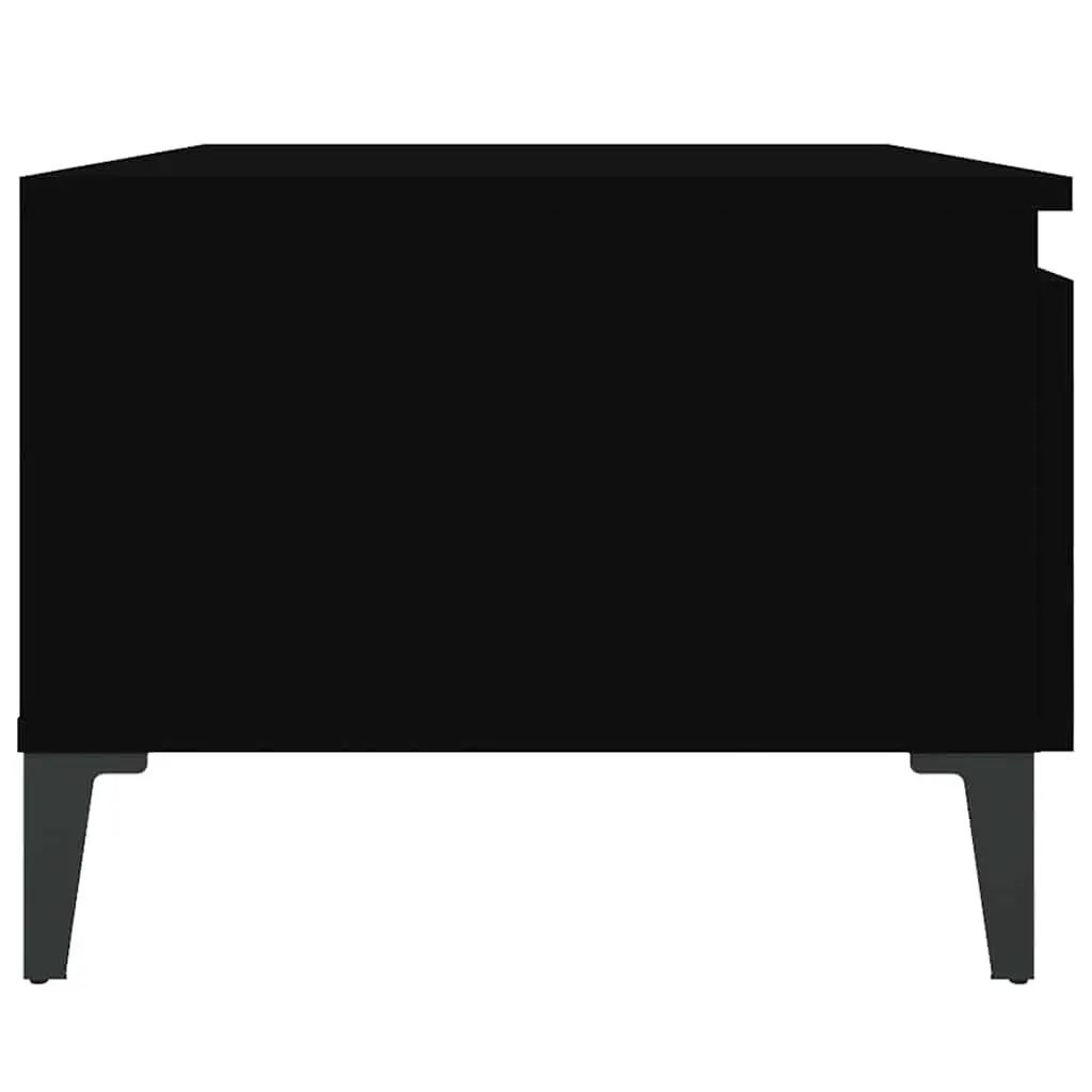 Black Side Table with Spacious Storage Drawer