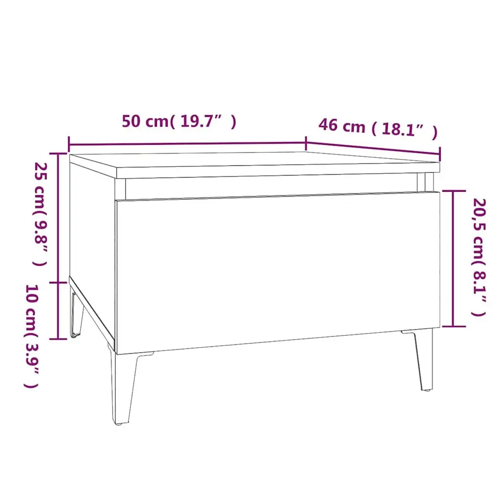 Black Side Table with Spacious Storage Drawer