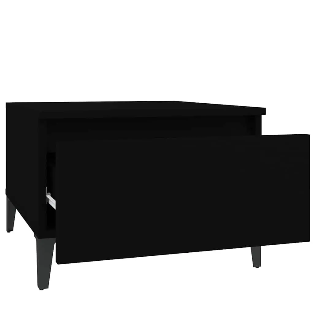 Side Tables 2 pcs Black 50x46x35 cm Living Room Accent Furniture Storage Drawer