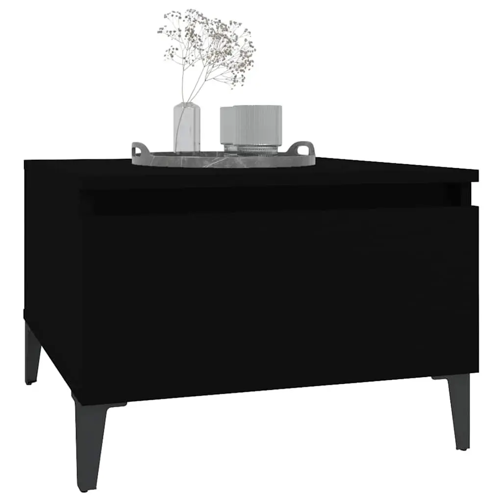 Side Tables 2 pcs Black 50x46x35 cm Living Room Accent Furniture Storage Drawer