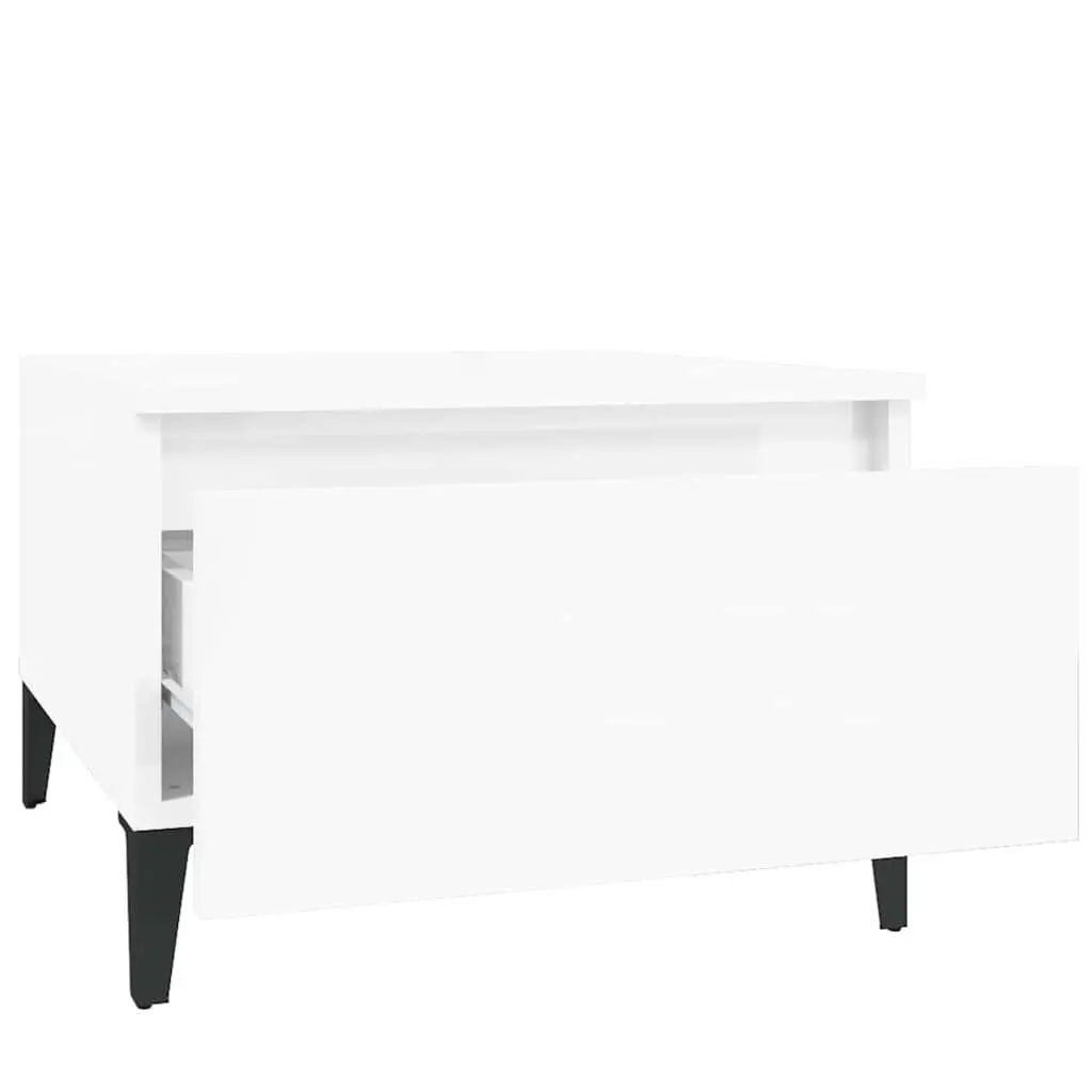 End Table Storage High Gloss White 50W x 46H x 35D cm