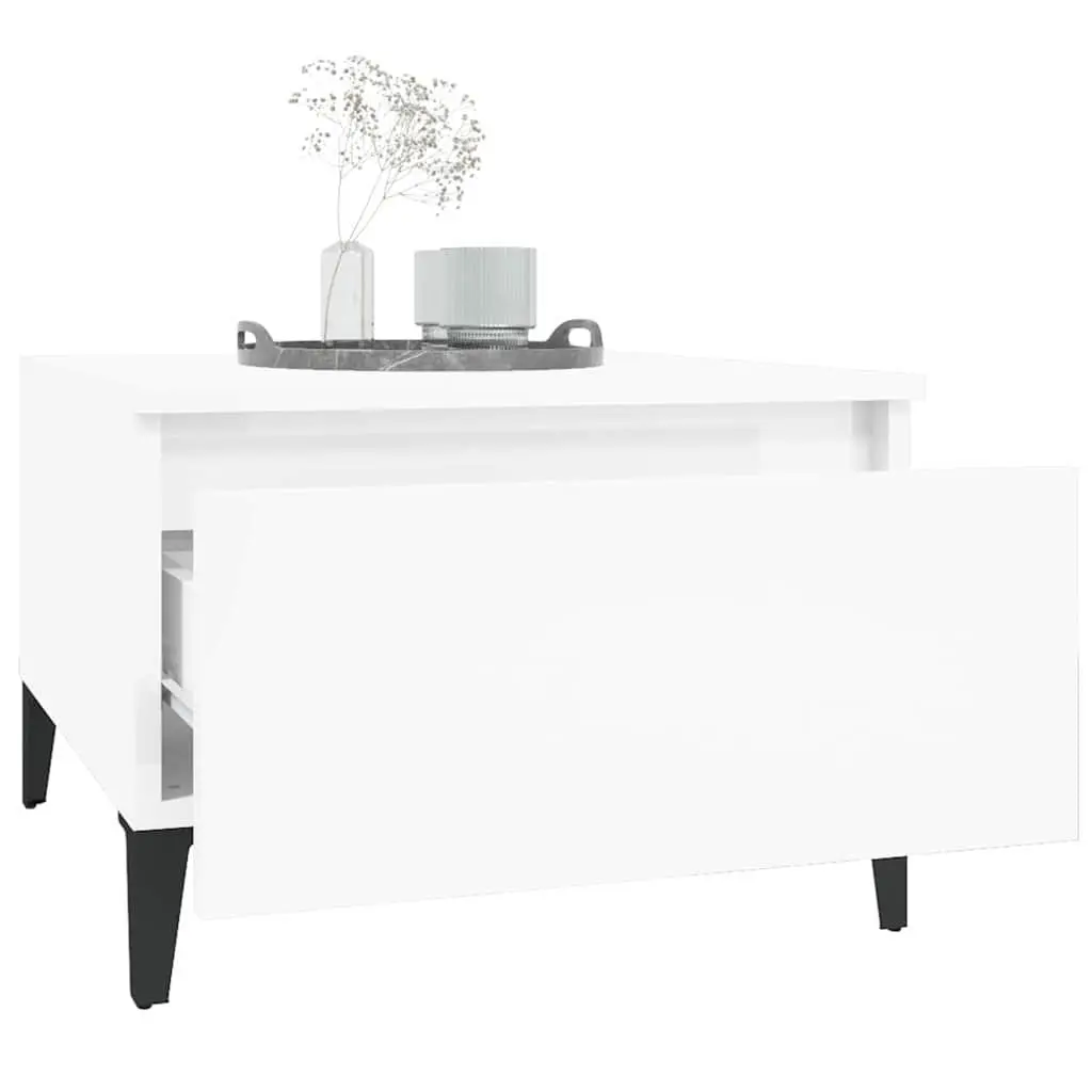 End Table Storage High Gloss White 50W x 46H x 35D cm